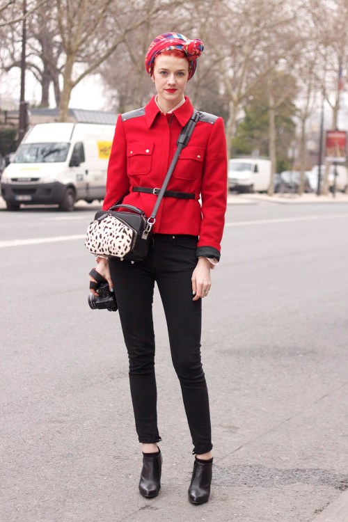 Red military jacket